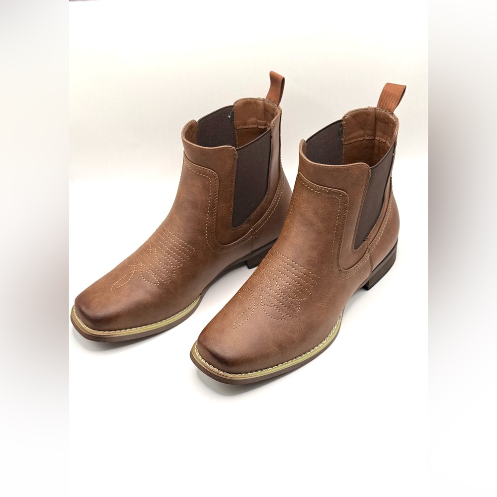 J’S.O.L.E. Men’s Ankle Cowboy Boots Brown Size EU 43 / US 9–9.5 New in Box